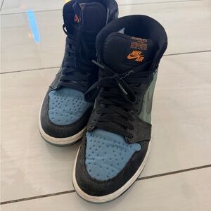 Limited edition Nike Air Sneakers with Black, Green and Blue Accents